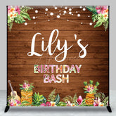 Aperturee - Aperturee Custom Photo Floral Hawaii Light Birthday Backdrop